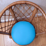 Vintage gold rattan armchair