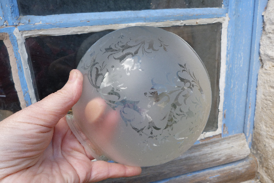 Bougeoir laiton et verre à système DHR lampe à diner bateau