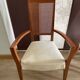 Set of 6 Calligaris dining chairs in wood and Alcantara.