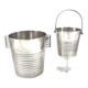 Champagne bucket and ice bucket, Luc Lanel for Christofle model Ondulation.
