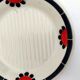 old vintage soap holder Art Deco earthenware wolf mill toledo color white, red and black