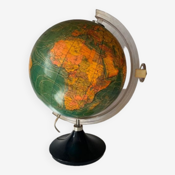 Globe terrestre lumineux vintage, 1981, George Philip & son LTD, London