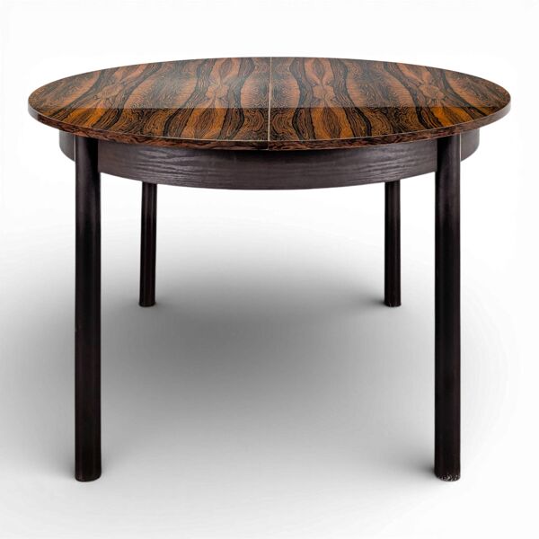 Table scandinave en placage de palissandre à allonge