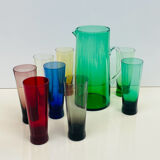 Service for orangeade in green colour, Scandinavian design 1960-70.