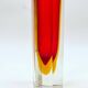 Vintage Murano Sommerso Collectible Sculpture Vase in Red and Clear Glass