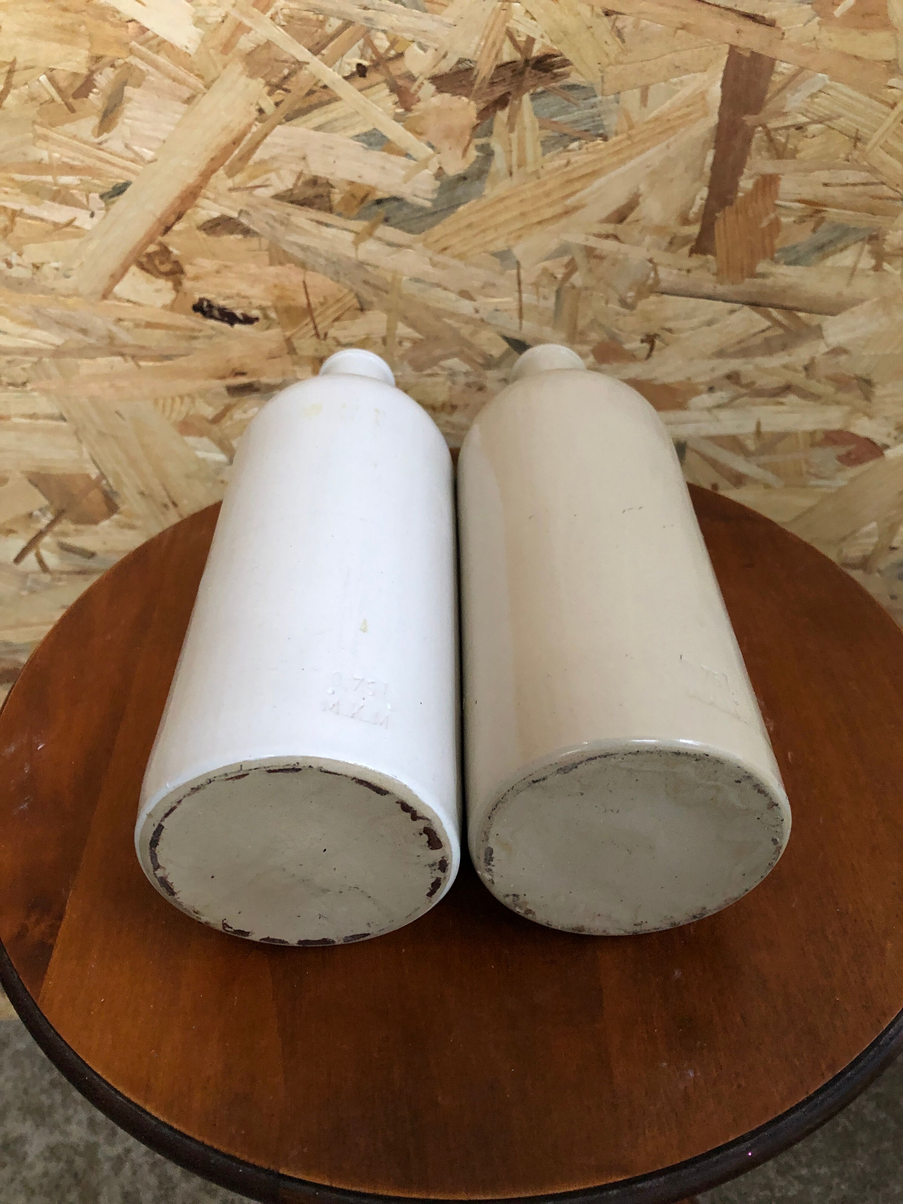 Paire anciennes bouteilles grès émaillé mkm 0,75l