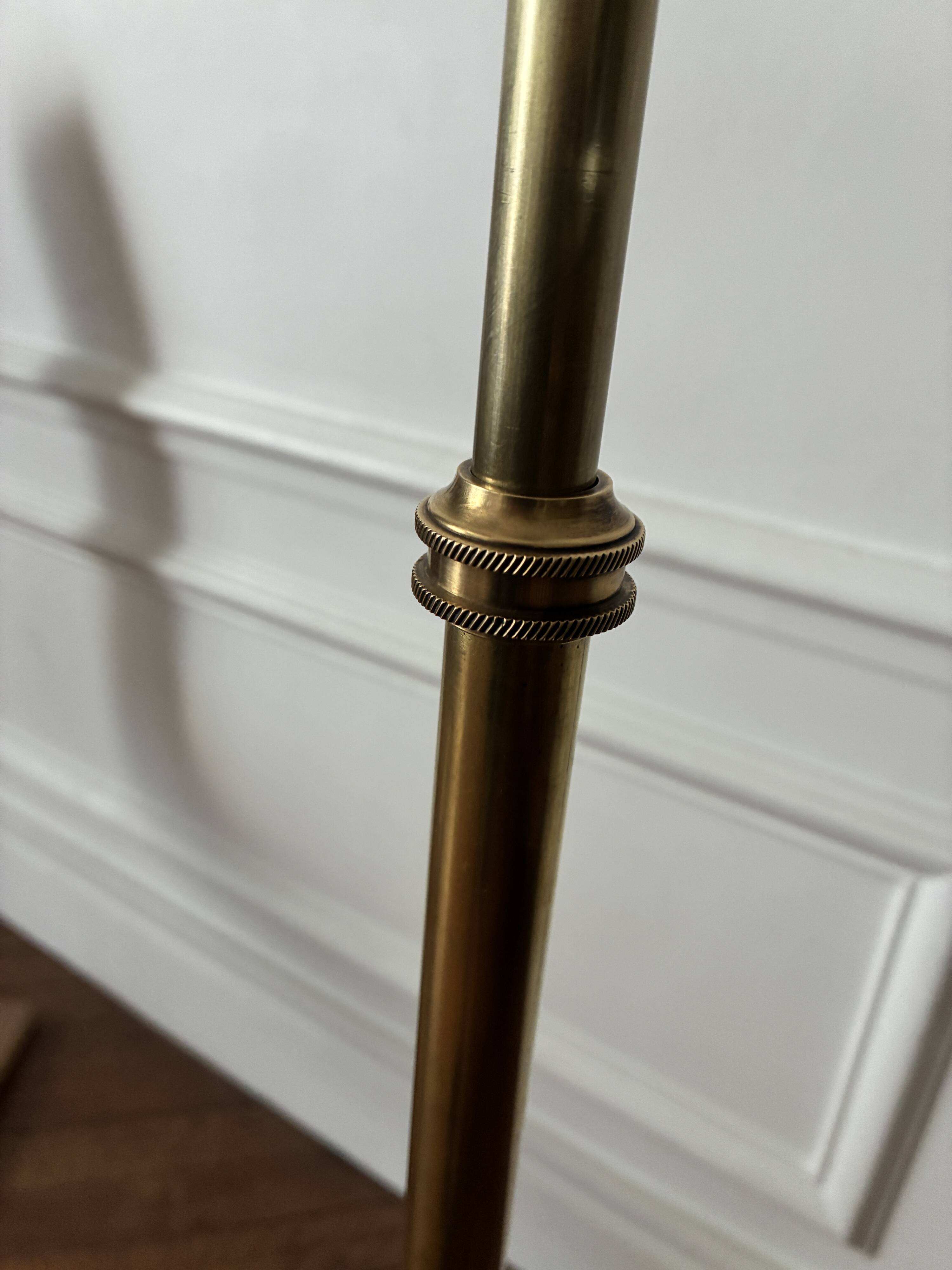 Adjustable Diabolo floor lamp in brass - 1950s