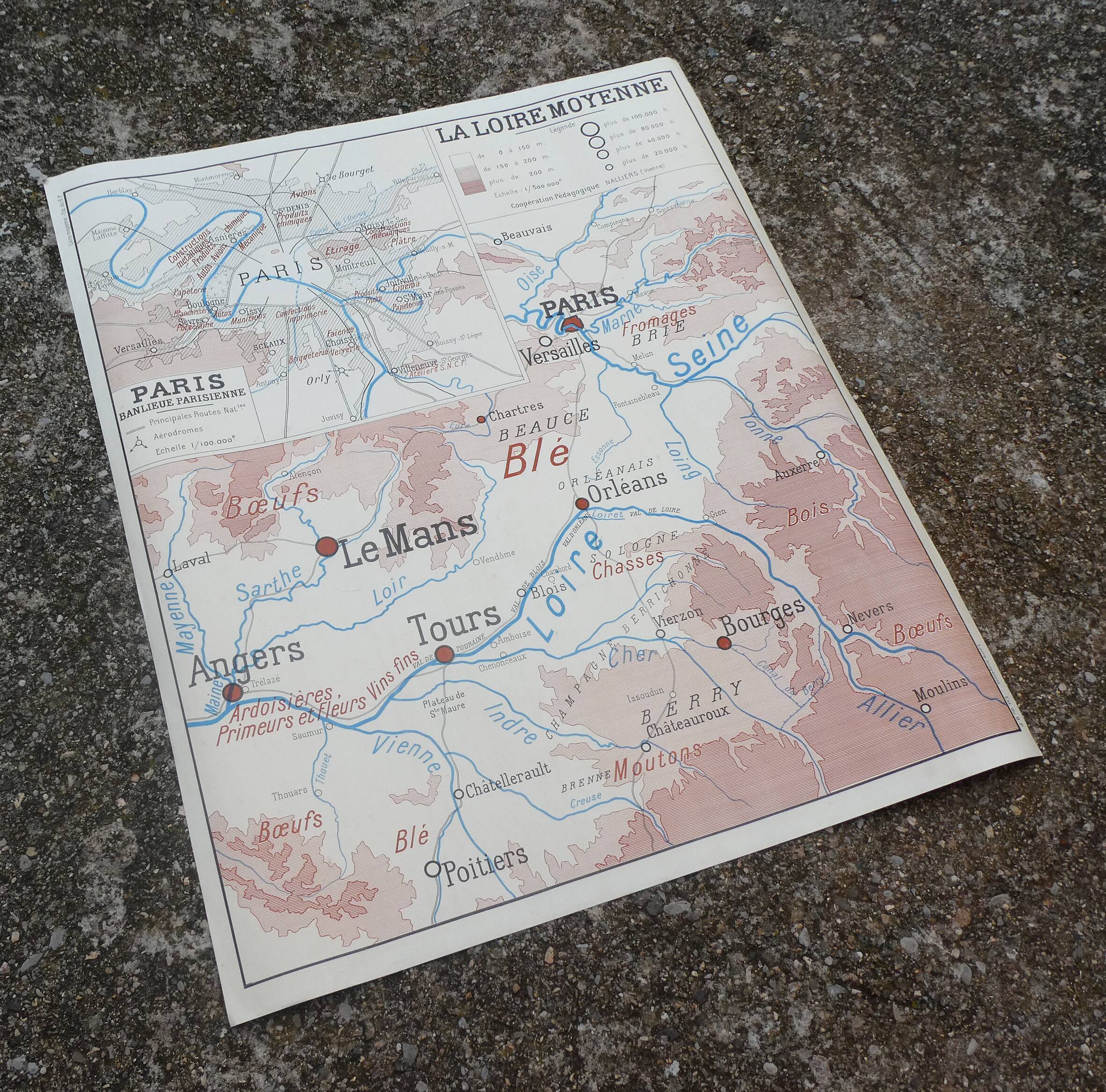 Old poster "East of the Paris basin / The middle Loire" - Rossignol