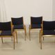 Lot de 4 chaises design scandinave bois courbé année 60.