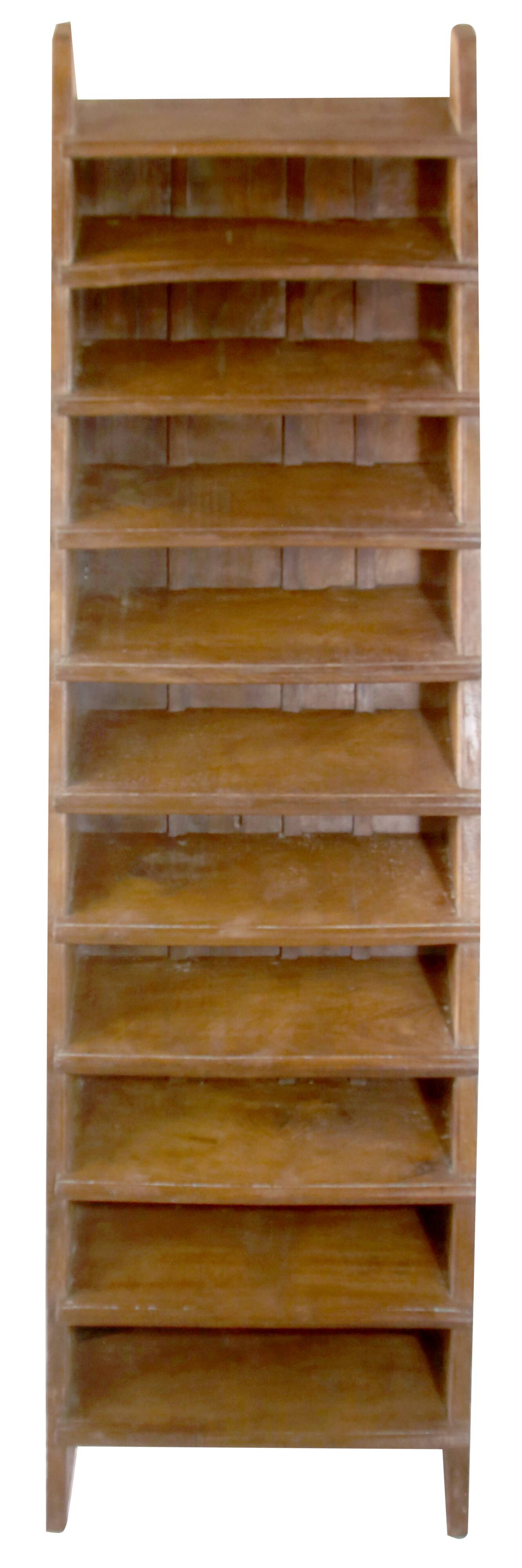 Old straight staircase in Burmese teak