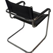 Set of 4 bauhaus cantilever chairs black leather and chrome design 80's