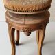 Swivel piano stool with screw, Louis XV style, in walnut.