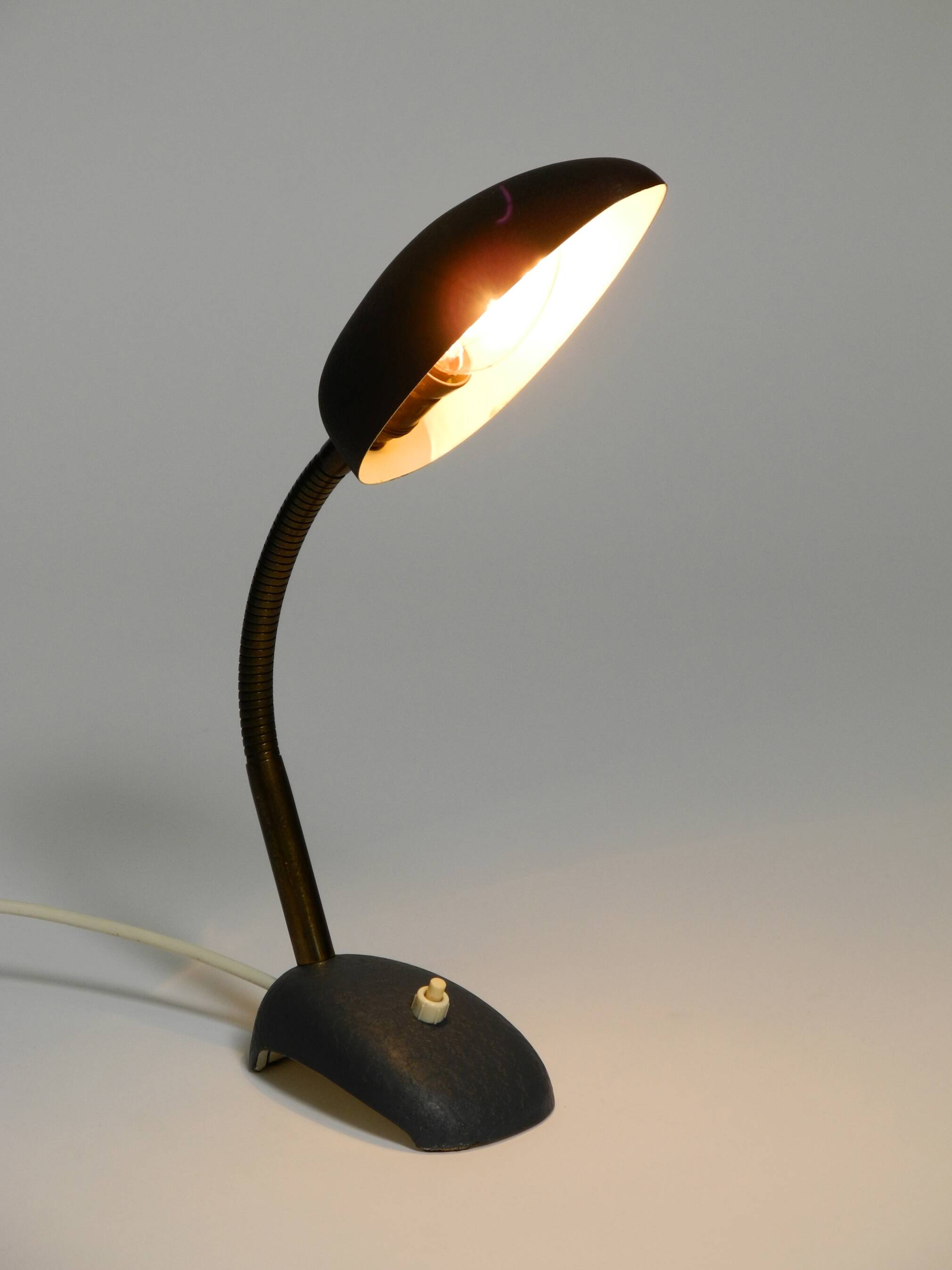 Small 1950s table lamp with metal gooseneck from Gebrüder Cosack Germany