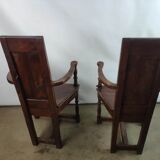 Renaissance moulded walnut chairs