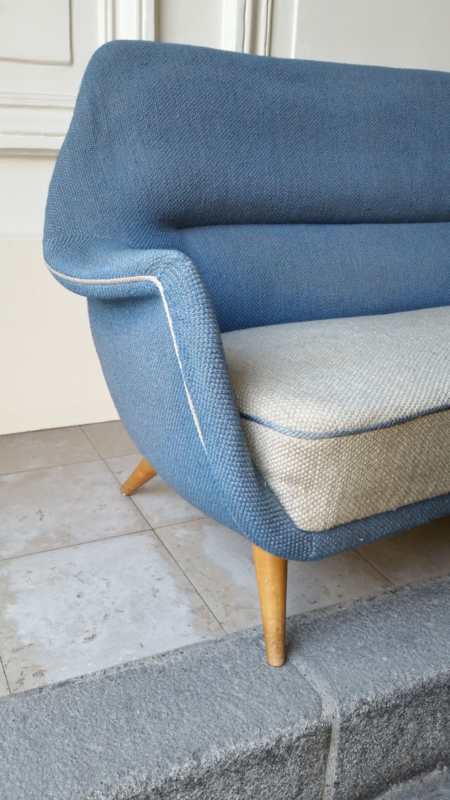 Sofa Sofa Arc curved EGG Scandinavian years 50-60