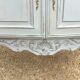 Louis XV style sideboard in cherry wood, revamped with Versailles parquet flooring