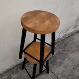 Paire de tabourets en bois