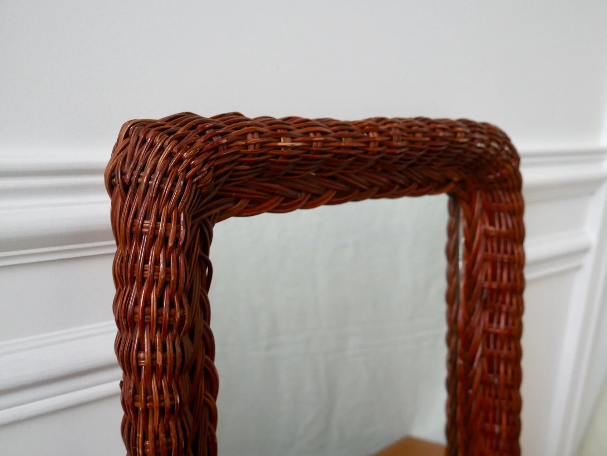 Vintage 1960s rattan mirror