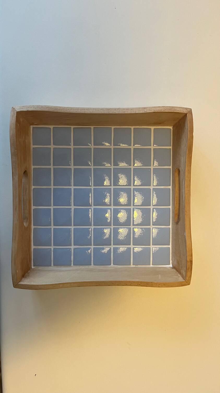Artisanal blue tiled tray