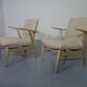 Danish Oak & Wool Armchairs, 1960s, Set of 2