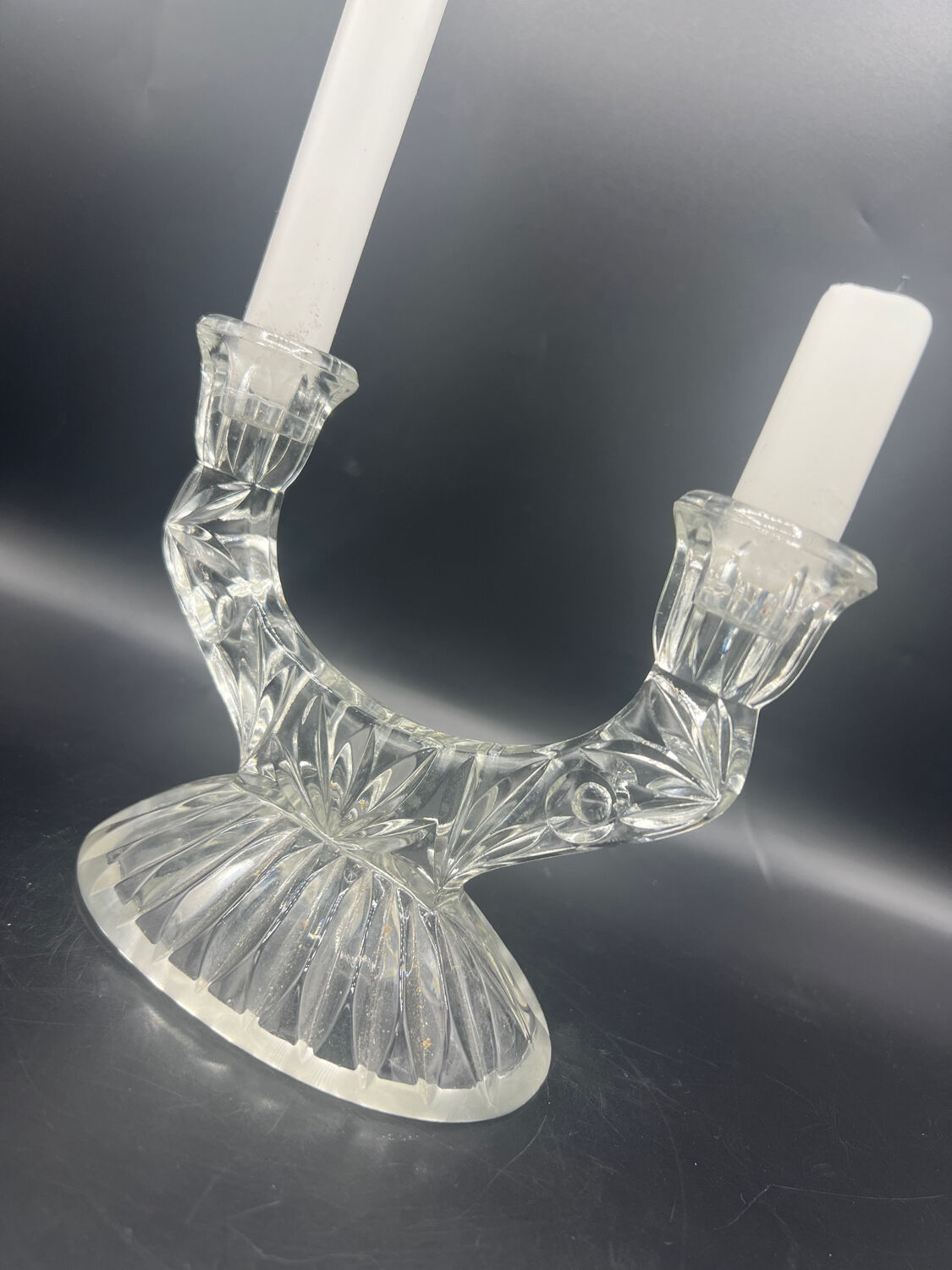 Vintage glass candle holder