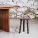 Tabouret tripode en bois tourné dans le goût de Charles Dudouyt, 1950