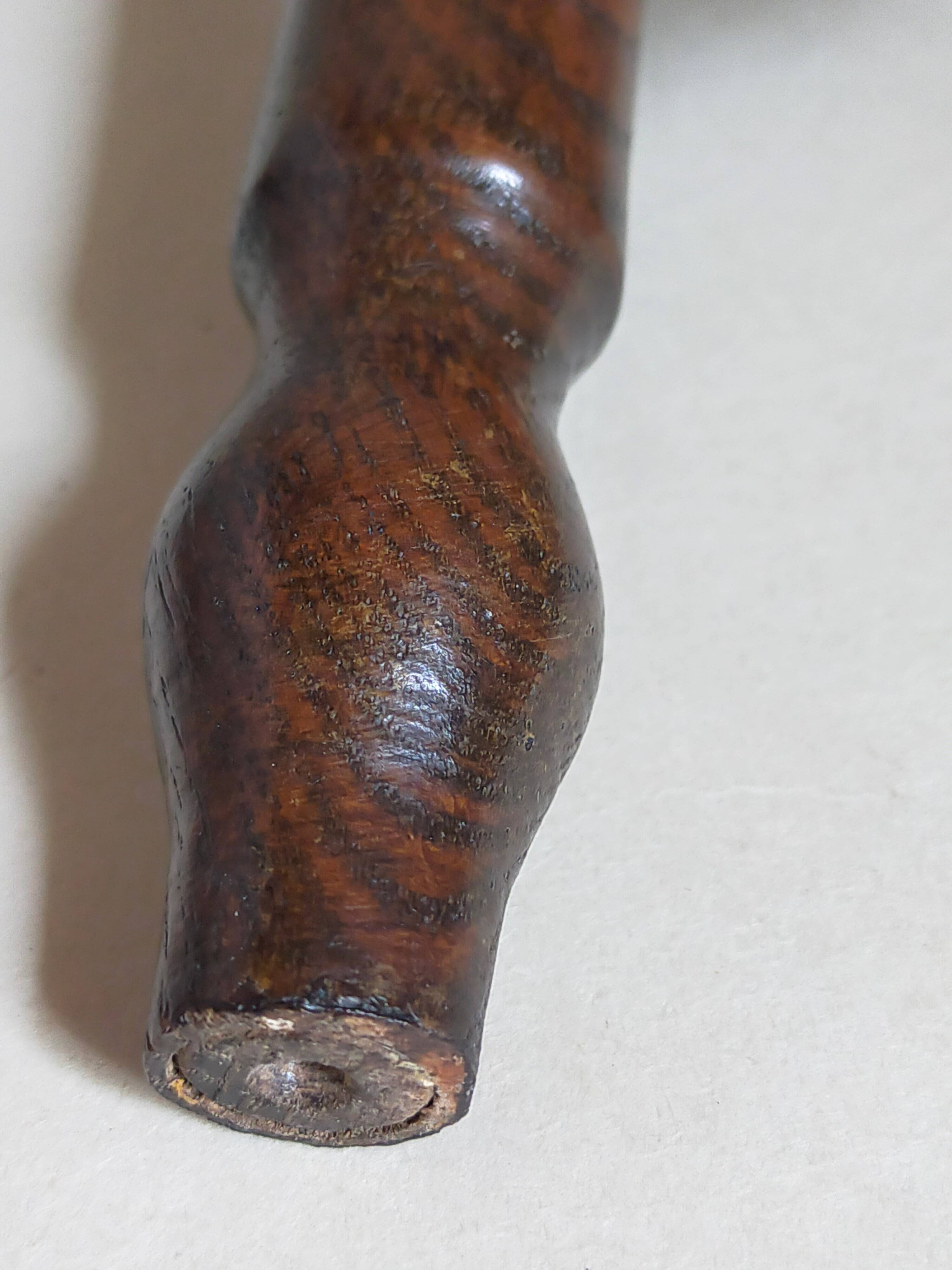 Vintage turned solid wood tripod stool