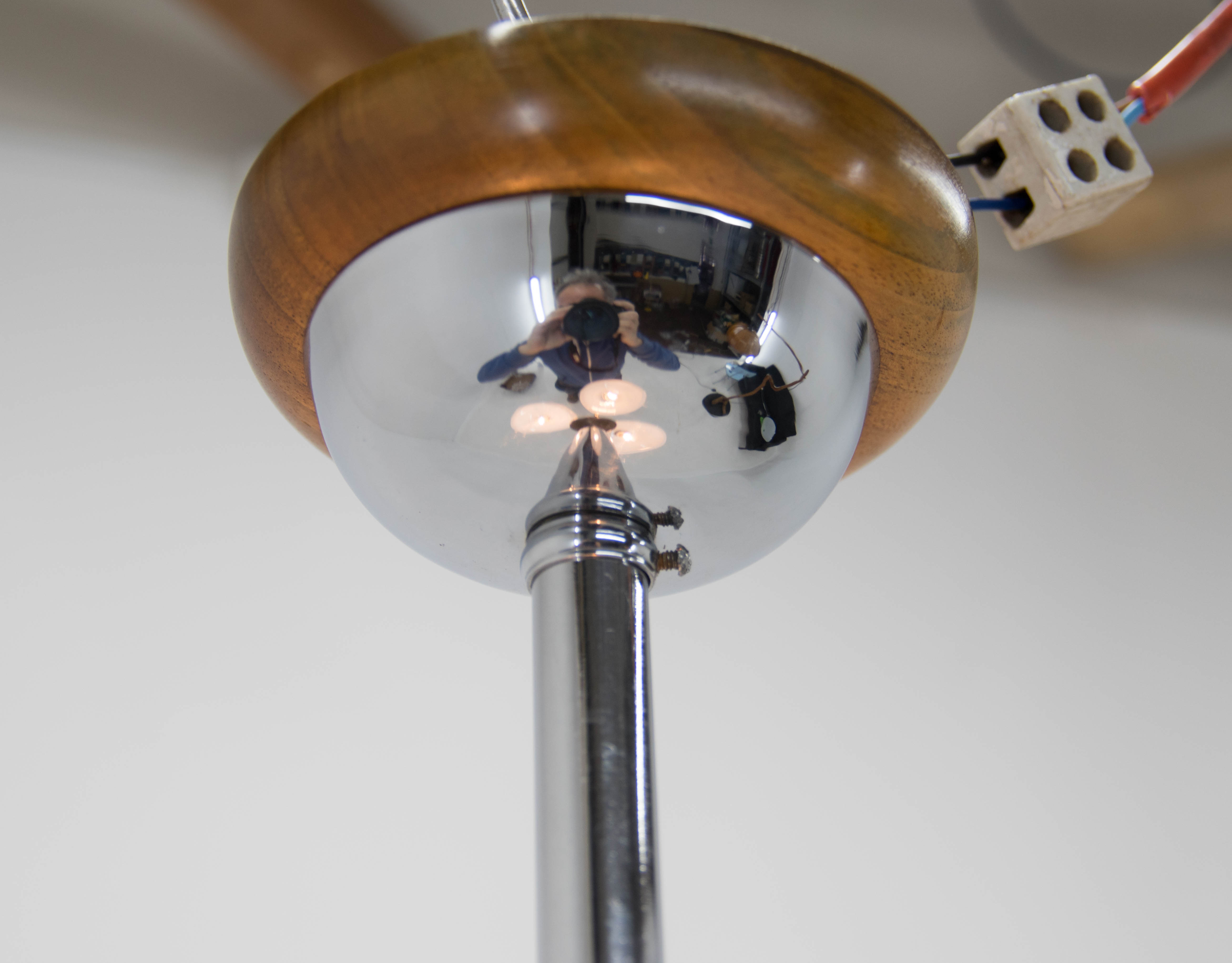 Art Deco or Bauhaus Chandelier by Jindrich Halabala for UP zavody, 1930s