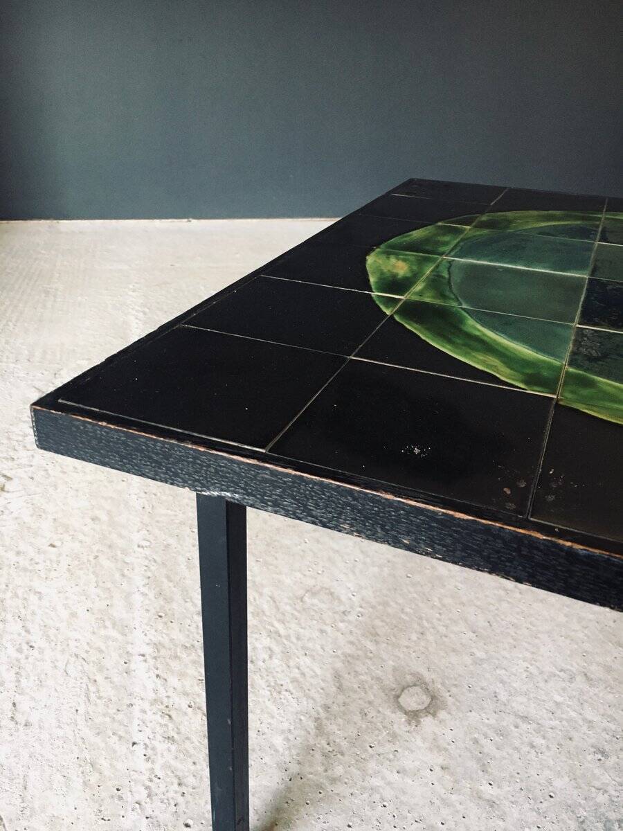 Mid-Century Studio Ceramic Tile Coffee Table, Belgium, 1960s