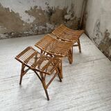 Set 3 rattan stools