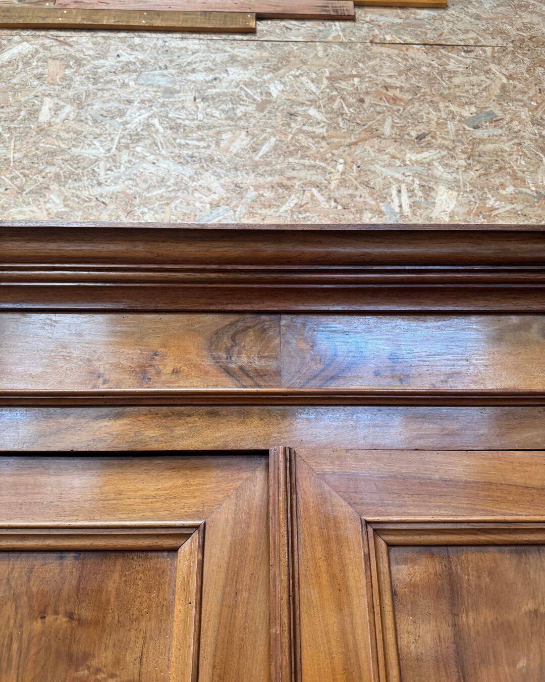 19th-century walnut wardrobe