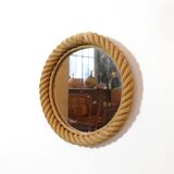 Round mirror with a rope frame, 35 cm.