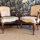 Pair of Louis XV armchairs stamped Nogaret in Lyon, 18th century