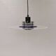 Danish space-age hanging lamp in transparent and blue plexi with black metal 1980s