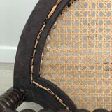 Pair of Edwardian Bobbin Armchairs with Cane Seat Early 20th Century