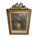 Old louis XVI style frame engraving climbing