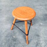 Industrial Low Tripod Stools, Belgium, 1950s, Set of 3
