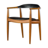 Danish elm & leather armchair by Illum Wikkelsø for Niels Eilersen, 1950s