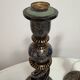 Pair of ancient Kashmiri candlesticks in midnight blue and gold – lamp bases