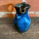 Vintage 1970s Black and Blue Glazed Stoneware Jug