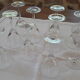 Vintage foot glasses engraved geometric lines (set of 10)