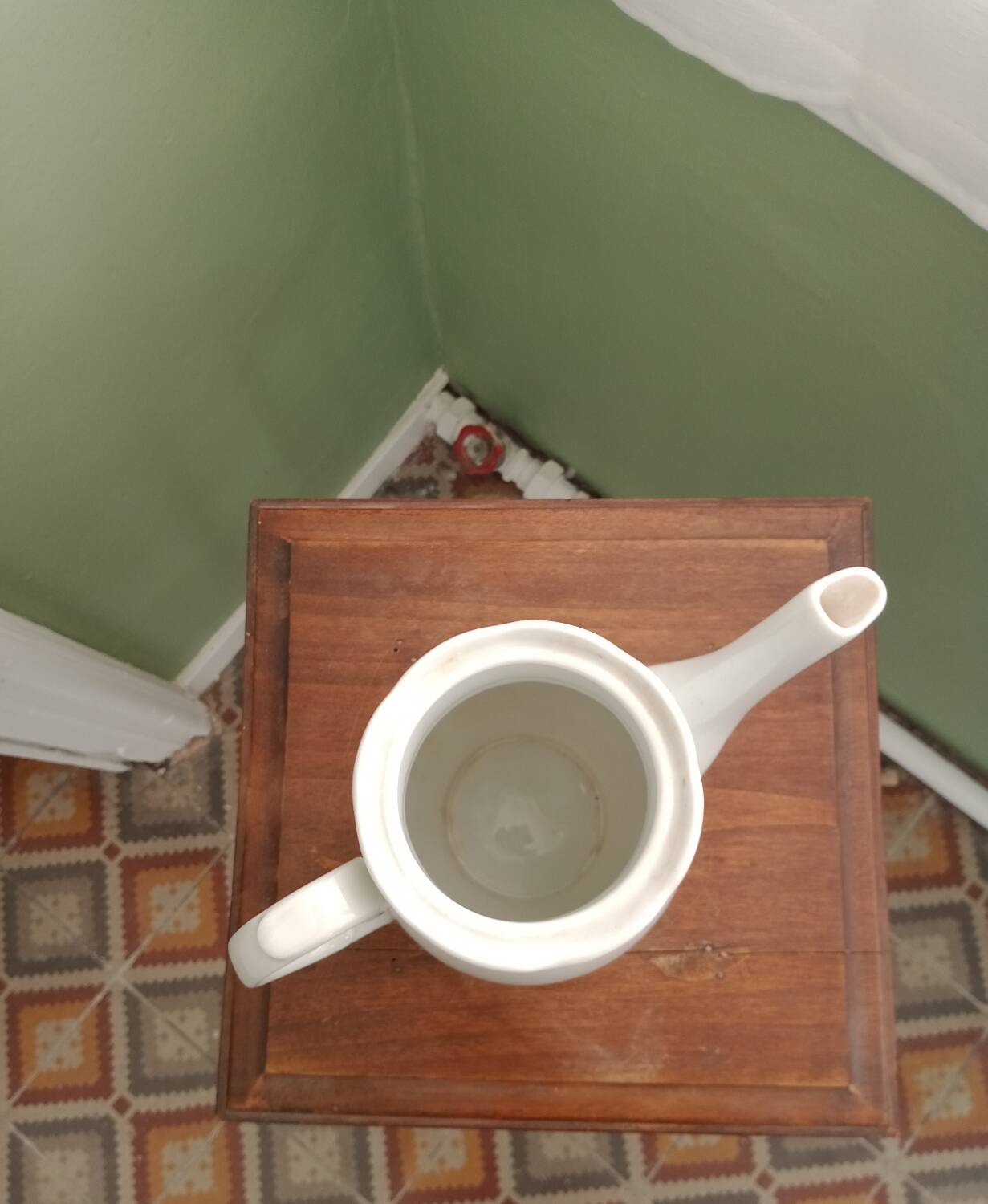 White porcelain teapot