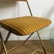 Vintage folding chair lafuma chantazur with striped golden fabric