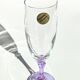 Lot de 4 flûtes Crystal d'Arques vintage en verre alexandrite