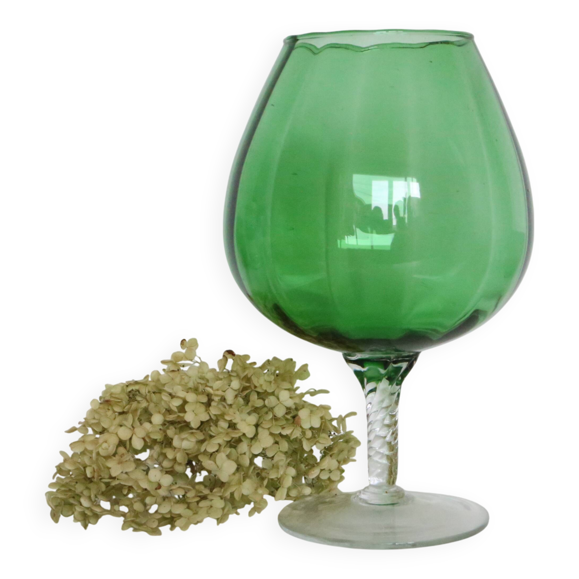 Vase en verre Empoli, vintage