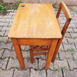 School desk with varnished chair
