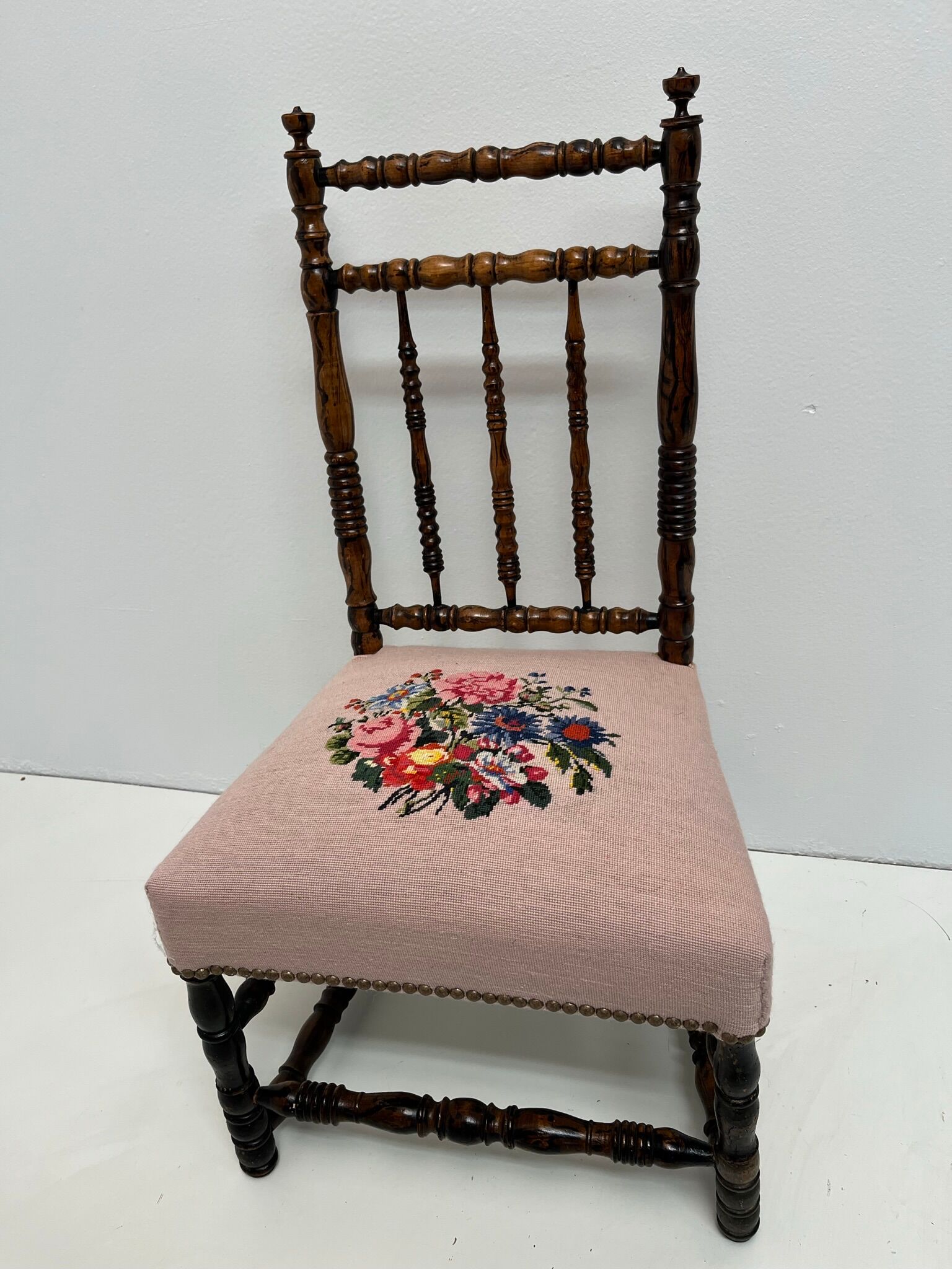 Children's chair Napoleon III wood turned vintage
