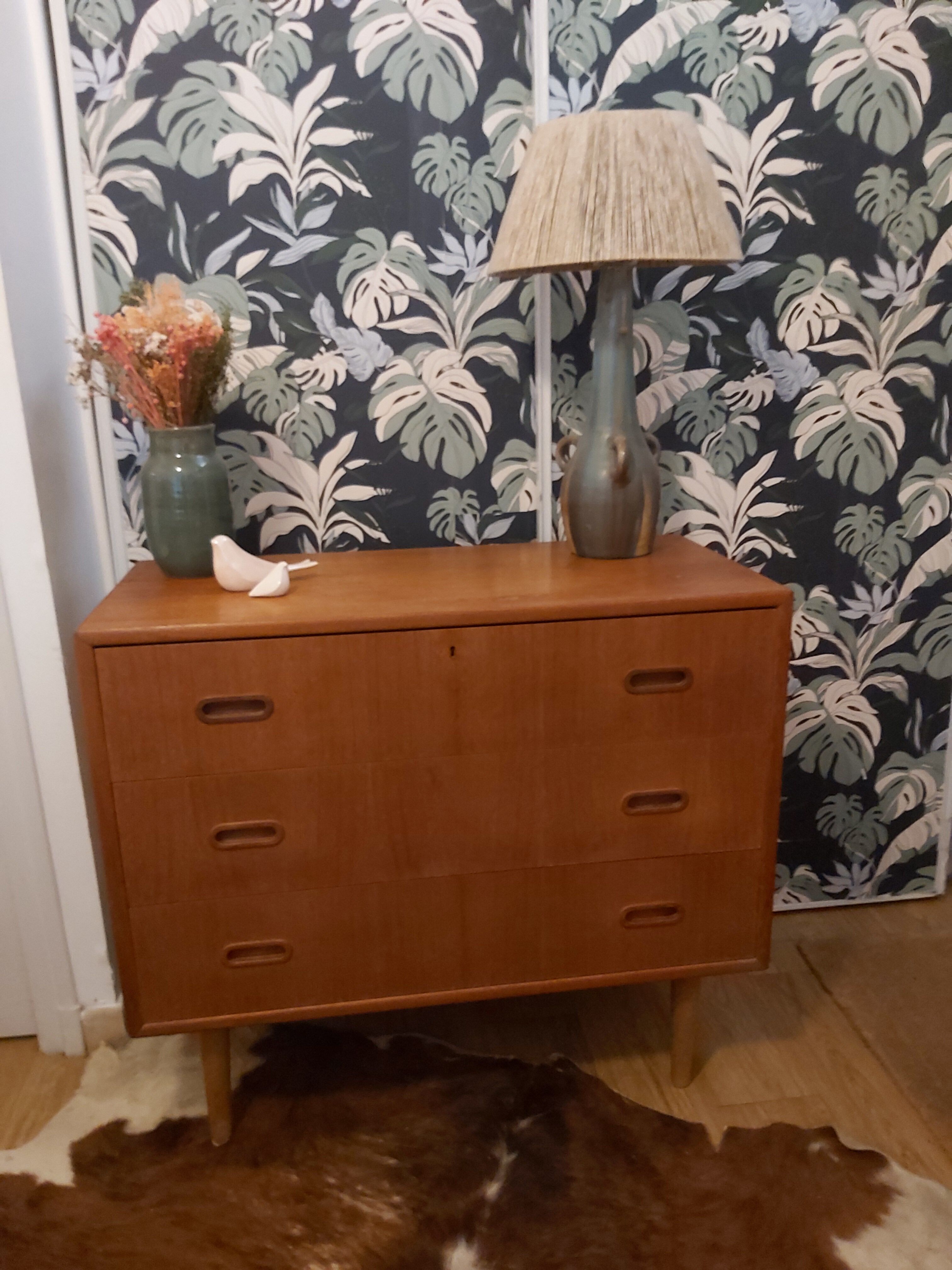 Scandinavian chest of drawers in vintage teak
