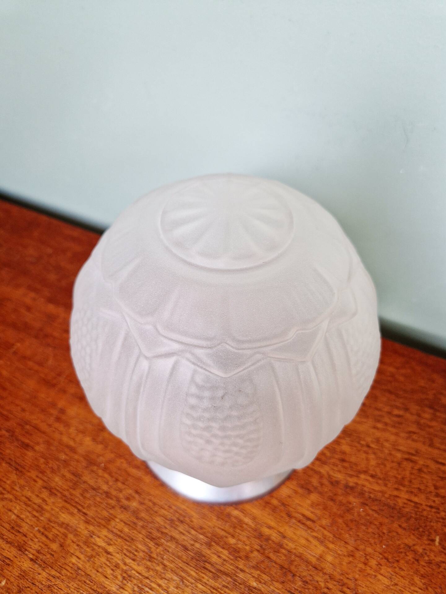 Art Deco ceiling light in frosted pressed glass, 1930