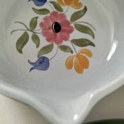 Duo of flowery caquelons